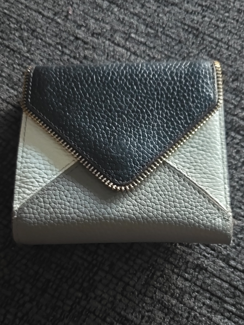 Stylish Two-Tone Envelope Wallet - Black and Light Gray